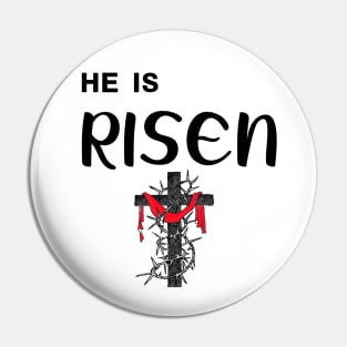 He Is Risen Cool Motivational Easter Christian Pin