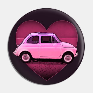 The Neon Pink Fiat 500 Lover Pin