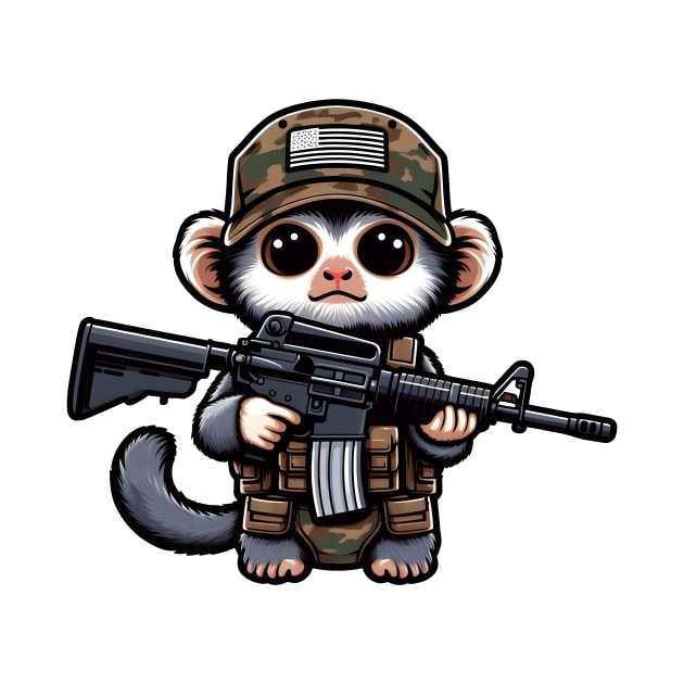 Tactical Marmoset Monkey by Rawlifegraphic