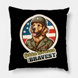 Golden Retriever soldier 3 Pillow