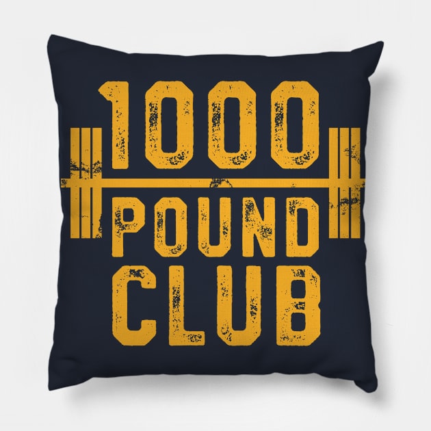 1000 Pound Club T-Shirt Powerlifting Strong Weight Training Pillow by 14thFloorApparel