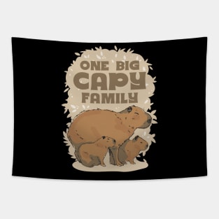 One big capy family | Capybara Lover Gift Tapestry