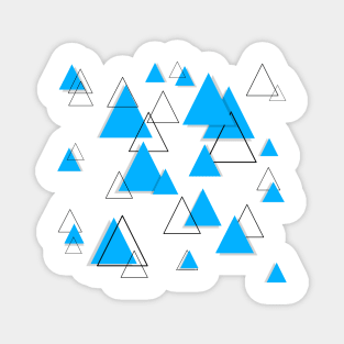 Triangle Geometric Light Blue and Black Magnet