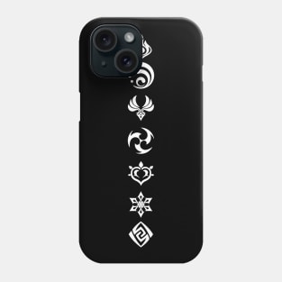 Genshin Visions vertical white Phone Case