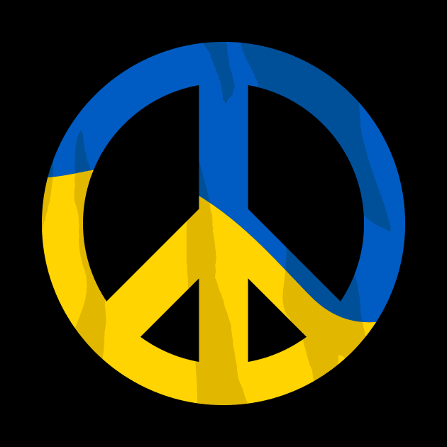 Retro Ukraine Peace Sign with Ukraine Flag Overlay Design by hobrath