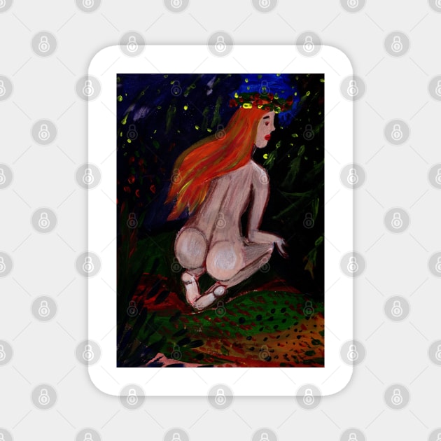 Naked forest woman Magnet by Nastya Li