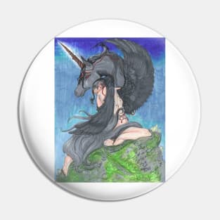 Angel and Winged Unicorn Pin