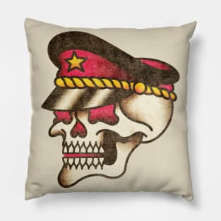 American Traditional Grunge Skull Pillow