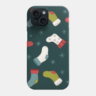 Scattered Christmas Stockings Phone Case