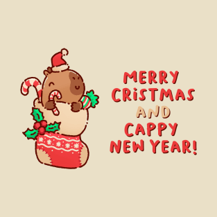 Capybara in a christmas stocking T-Shirt