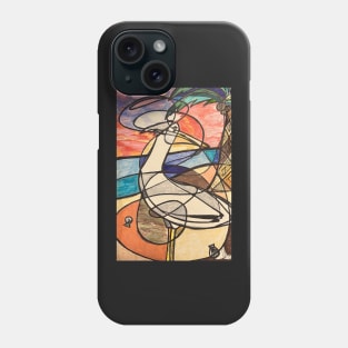 Sea gull scribble scape Phone Case