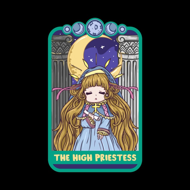 The High Priestess - Cute Kawaii Anime Tarot Shirt by biNutz