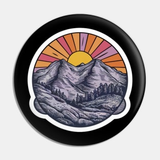 Sunrise Serenity: Mountain Majesty Pin