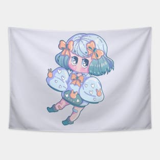 Cute Chibi Girl With Big Eyes Tapestry