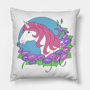 Unicorn and Morning Glory Pillow