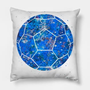 Soccer Ball blue watercolor Pillow