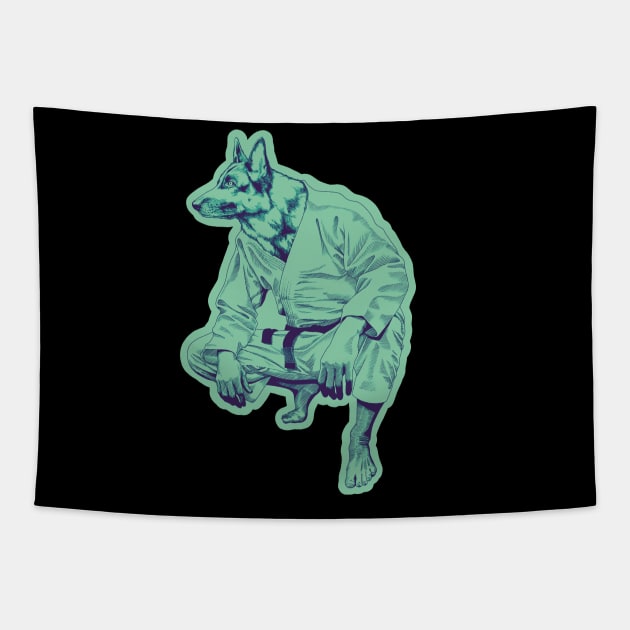 German Sheperd Sensei Tapestry by undersideland