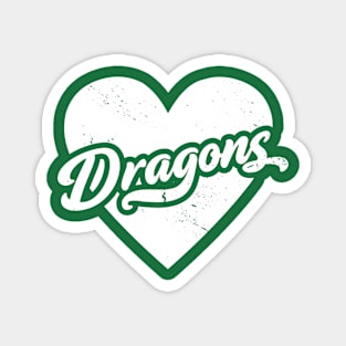 Vintage Dragons School Spirit // High School Football Mascot // Go Dragons Magnet