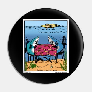 Undersea Restaurant Funny Sea Life Novelty Gift Pin