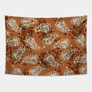 Paisley Batik Style Pattern Warm Colours Tapestry