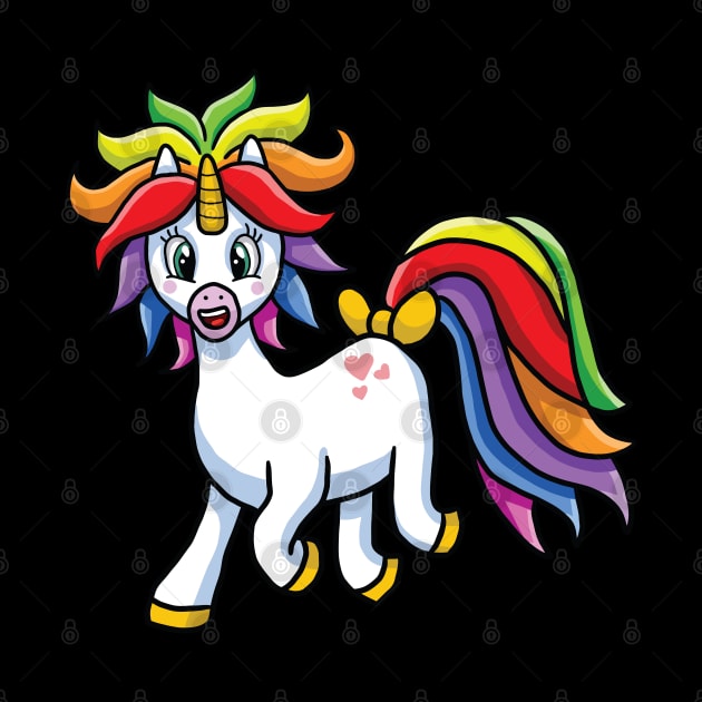 Unicorn Rainbow Wild Punk Rock Hair Style Anime Cute Manga Kawaii Cartoon Character by CoolFactorMerch