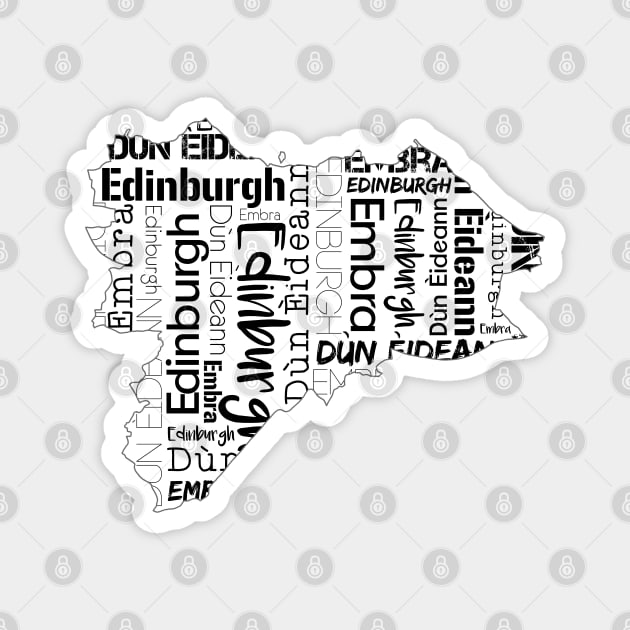 Edinburgh City Map With Text Magnet by MacPean