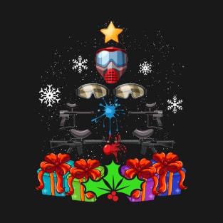 Funny Paintball Christmas Tree Decor Gift Xmas Men Women T-Shirt