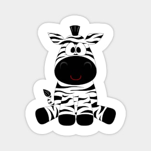 Zebra with cute black and white stripes Magnet