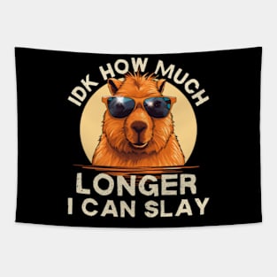 Funny Meme Capybara Design Tapestry