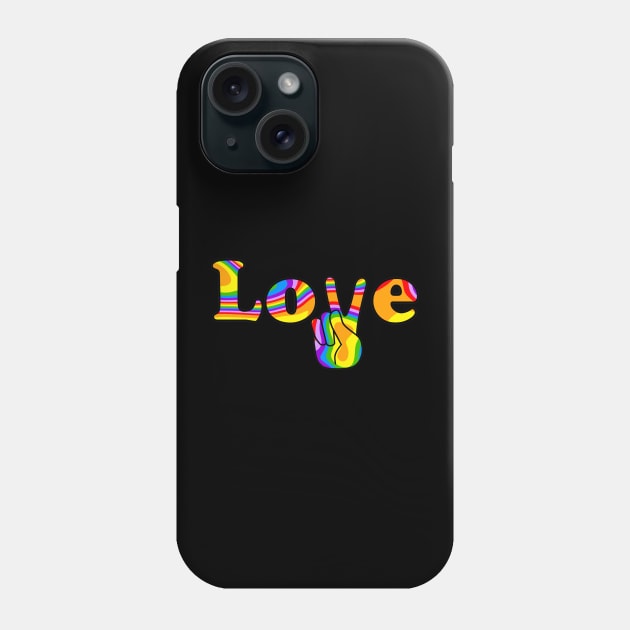 Peace Sign Hand Rainbow Love Phone Case by SartorisArt1