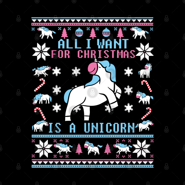 Funny Unicorn Lover Ugly Christmas Sweater by KsuAnn