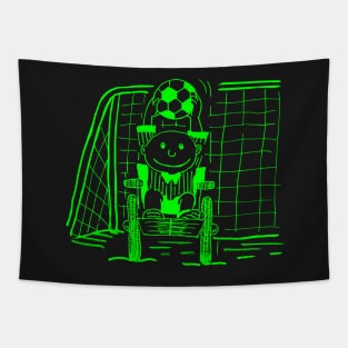 WHEELCHAIR SOCCER GOALIE LIME Tapestry