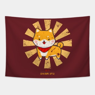 Shiba Inu Retro Japanese Dog Tapestry