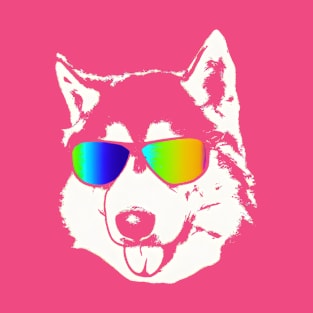 Pop Art Husky With Sunglasses T-Shirt