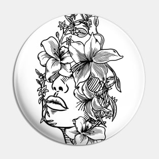 Girl in lilies Pin