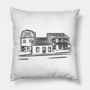 Minimalist Neighboorhood Drawing Pillow