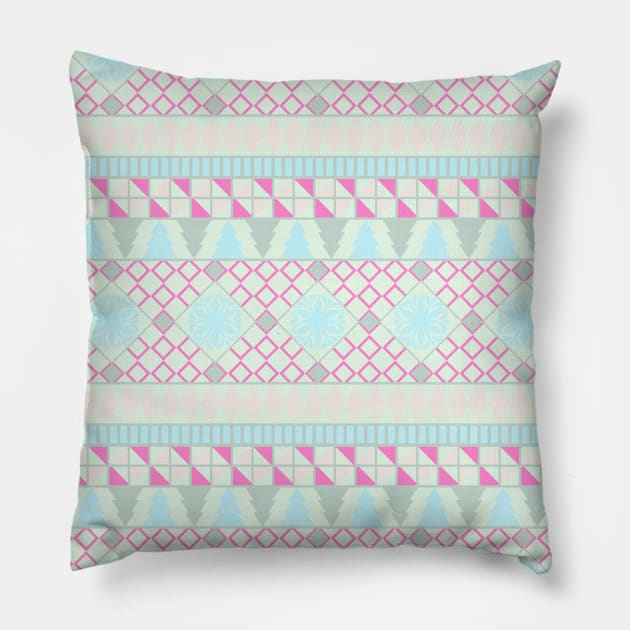 Nordic Sweater - Sweet Pastel - Minimalist Colorful Holidays Pillow by GenAumonier