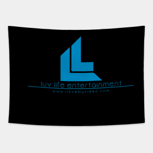 Light Blue Luv Life Logo Tapestry