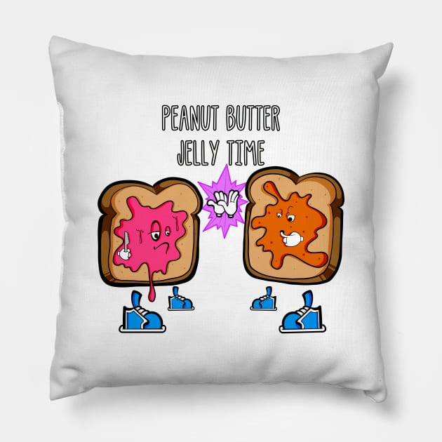 Peanut Butter & Jelly Besties Pillow by Art by Nabes
