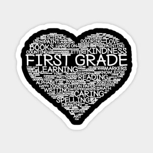 First Grade Teacher - Heart Magnet