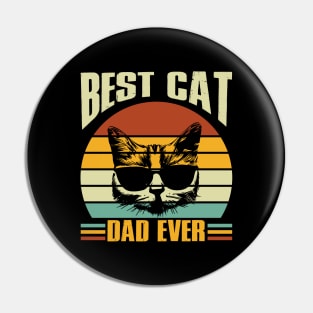 Best Cat Dad Ever - Vintage, Cat Father, Retro, Gift, Men Pin