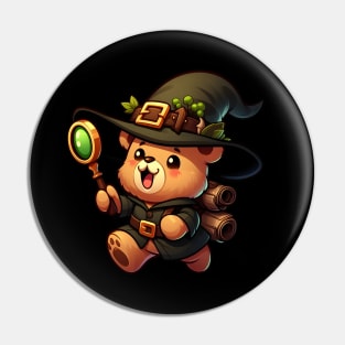 Cute Witch Bear Gatherer Kawaii Pin