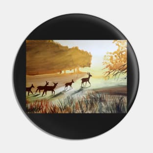 Deer Watercolor Painting Pin