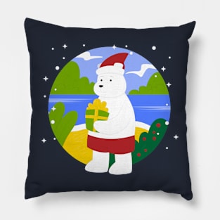 Summer Bear Christmas Pillow