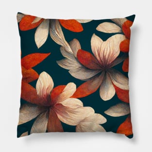 Red and white flowers Pillow