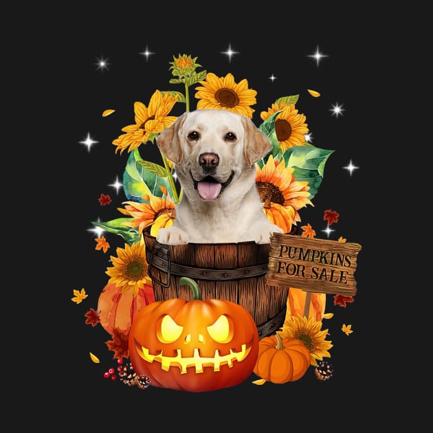 Yellow Labrador Halloween Pumpkin Fall Bucket by nakaahikithuy