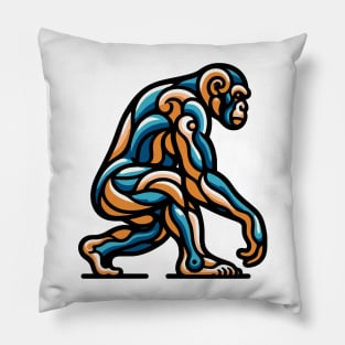 Pop art monkey illustration. cubism illustration of monkey Pillow