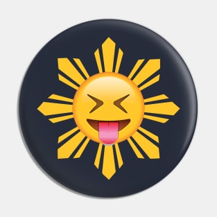 Filipino Sun Tongue Out Emoji Pin