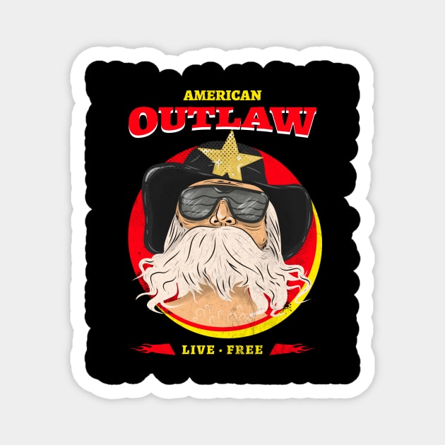 American Outlaw Magnet by Retro Patriot