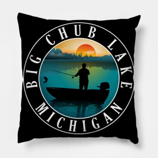 Big Chub Lake Fishing Michigan Sunset Pillow